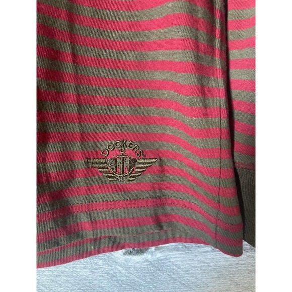 Vintage Dockers Levi’s Stripped Long Sleeve Brown‎ and Red Shirt - Picture 3 of 10